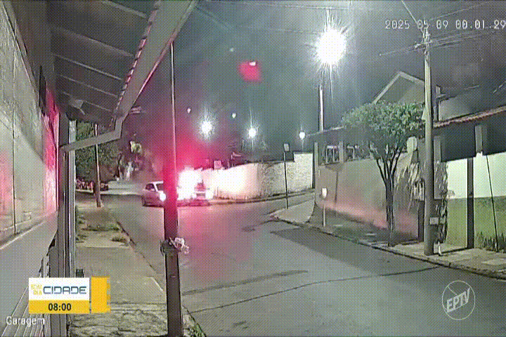 Motorista com sinais de embriaguez atinge viatura da PM e foge no interior de SP; VEJA VÍDEO