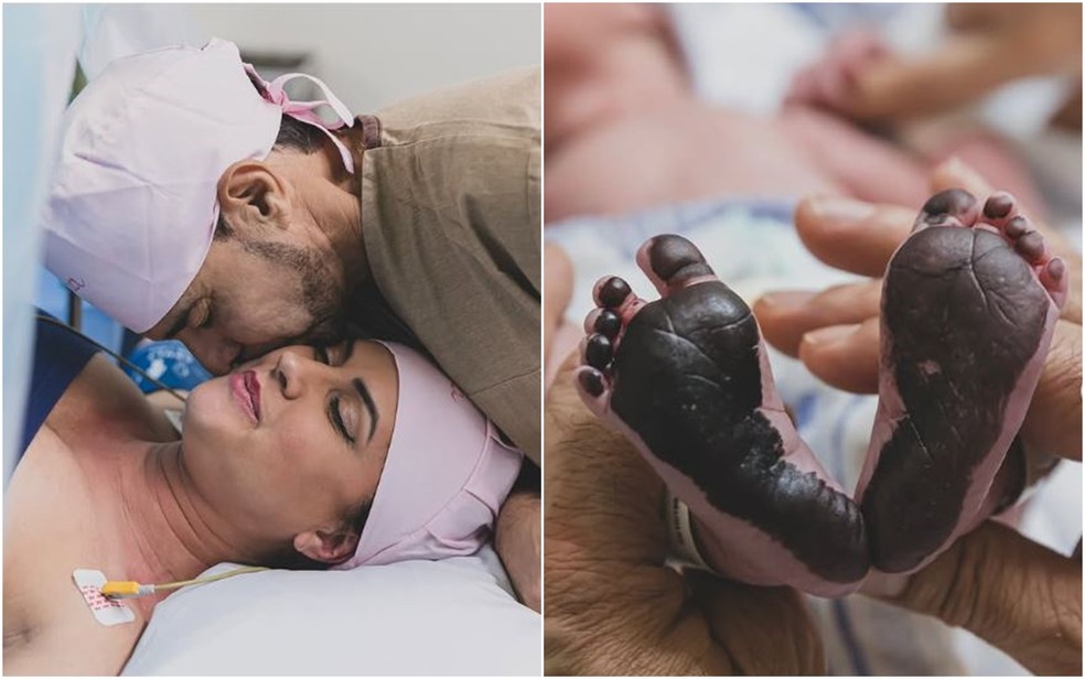 Zezé e Graciele postam fotos do nascimento de Clara — Foto: Hanna Rocha/Divulgação