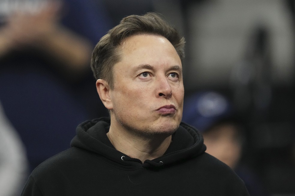 Elon Musk em um evento de luta livre que aconteceu na Filadélfia, nos Estados Unidos. — Foto: Matt Rourke/ AP Foto