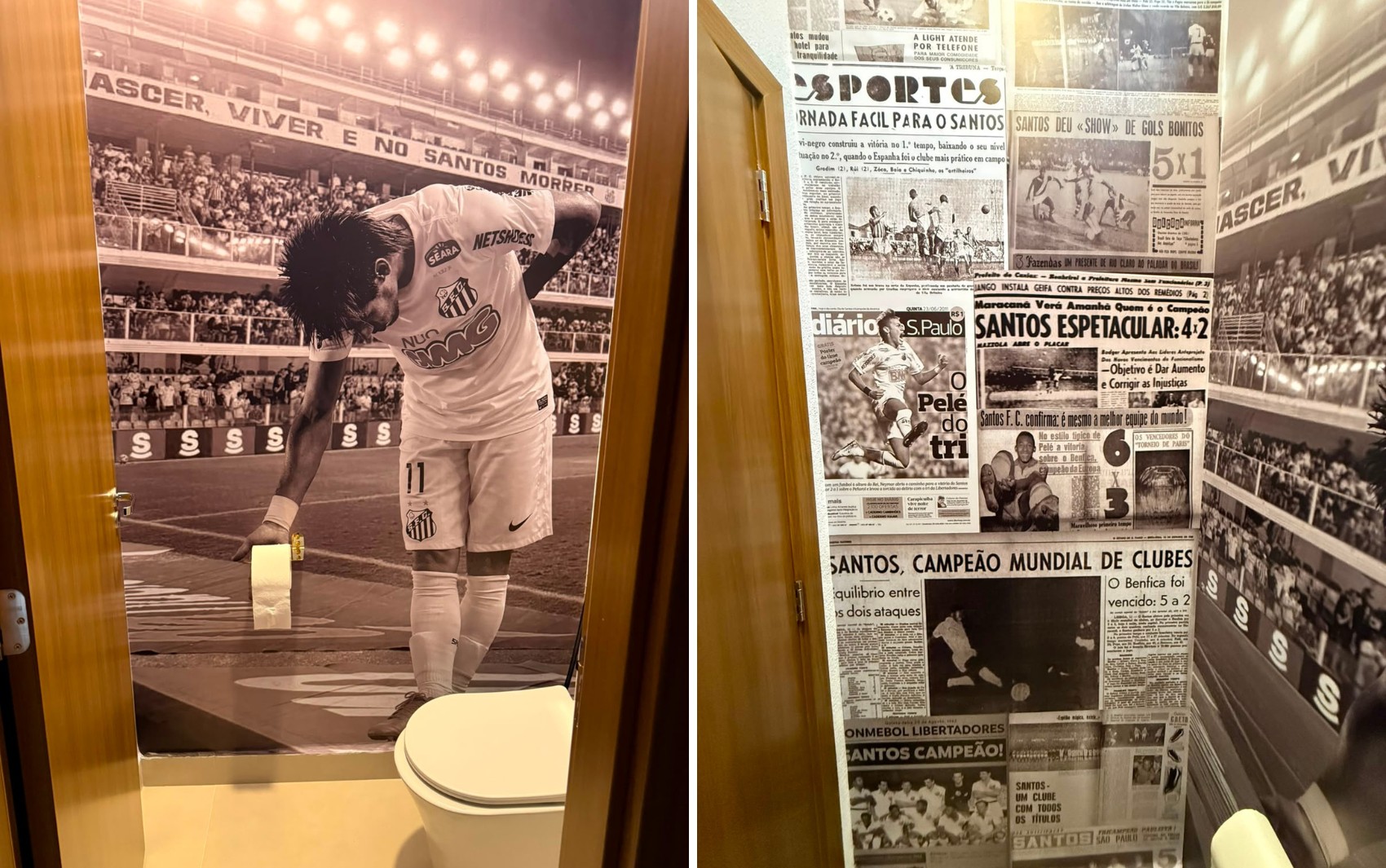 'Neyvabo': casal de torcedores cria lavabo estilizado em homenagem a Neymar no interior de SP