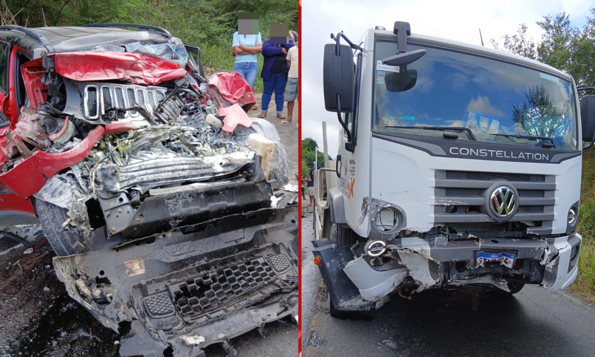 Médico morre e irmão fica gravemente ferido após colisão entre carro e caminhão na Bahia