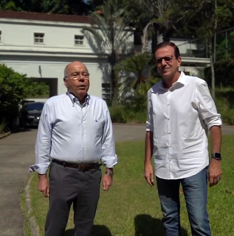 Ministro Mauro Vieira e prefeito Eduardo Paes em anúncio de que o Rio sediará encontro dos chefes de Estado do Brics — Foto: Reprodução/ Redes sociais