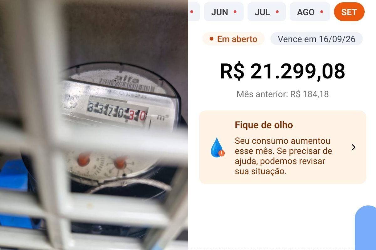 Morador de Santos leva susto ao receber conta de água de R$ 21 mil