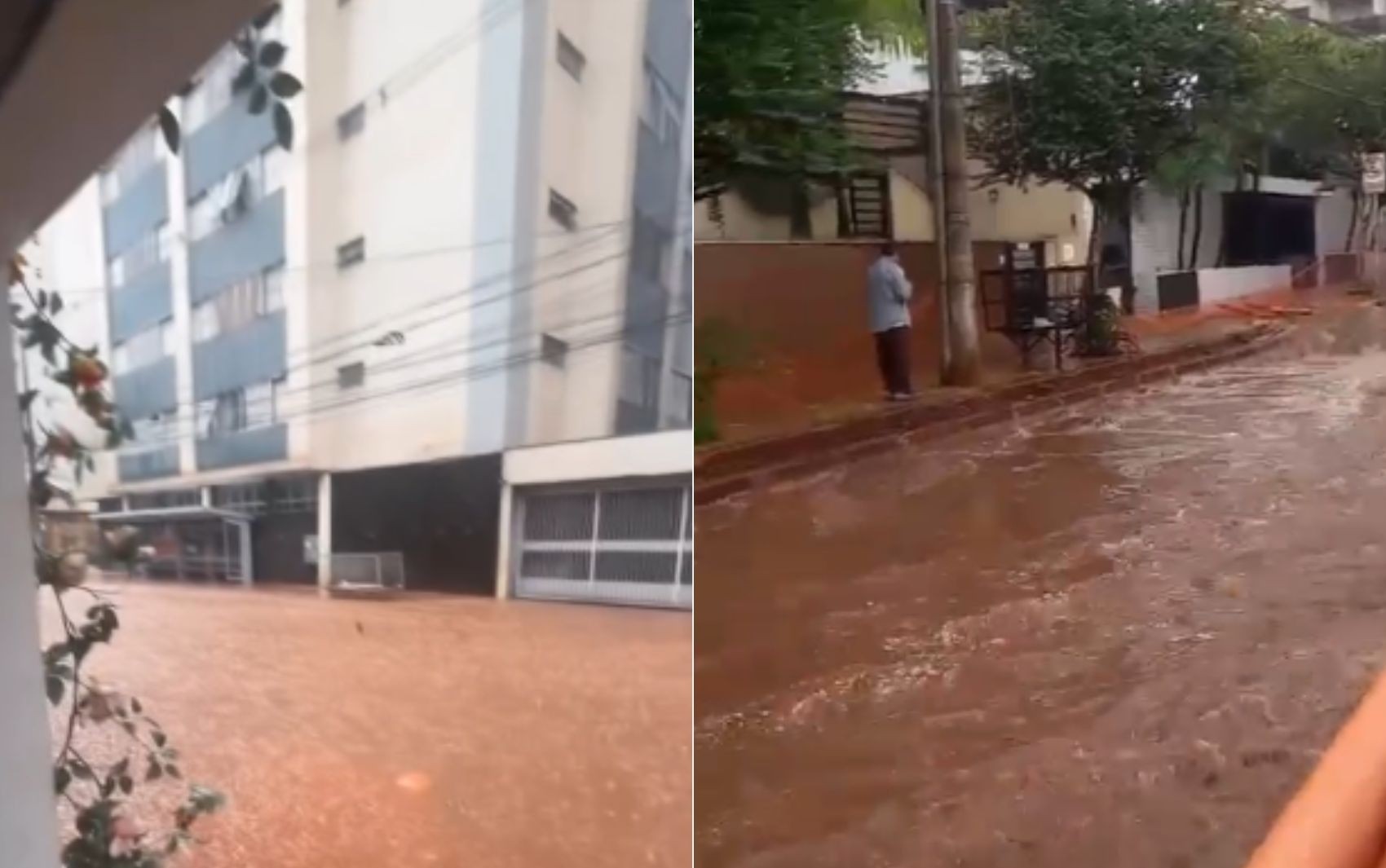 Ruas e avenidas têm alagamentos e 'corredeiras' durante chuva em Ribeirão Preto; VÍDEO 