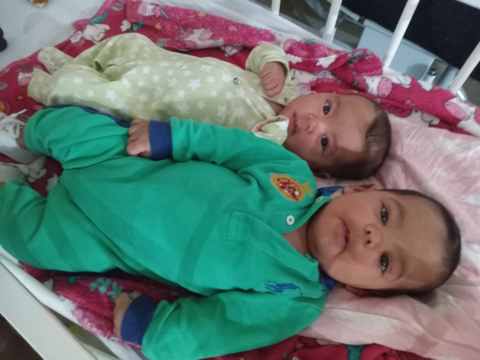 Anthony e Antonella estão com 5 meses — Foto: Arquivo Pessoal
