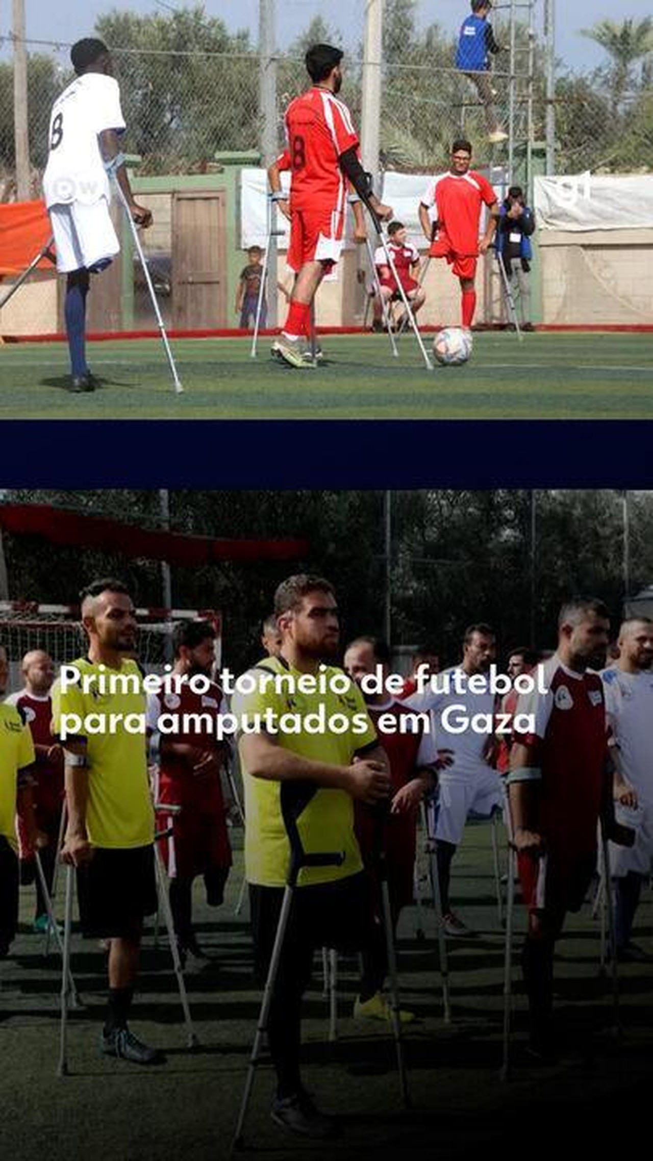 VÍDEO: Gaza faz 1º torneio de futebol com amputados por bombardeios; território teve 6 mil amputações por guerra