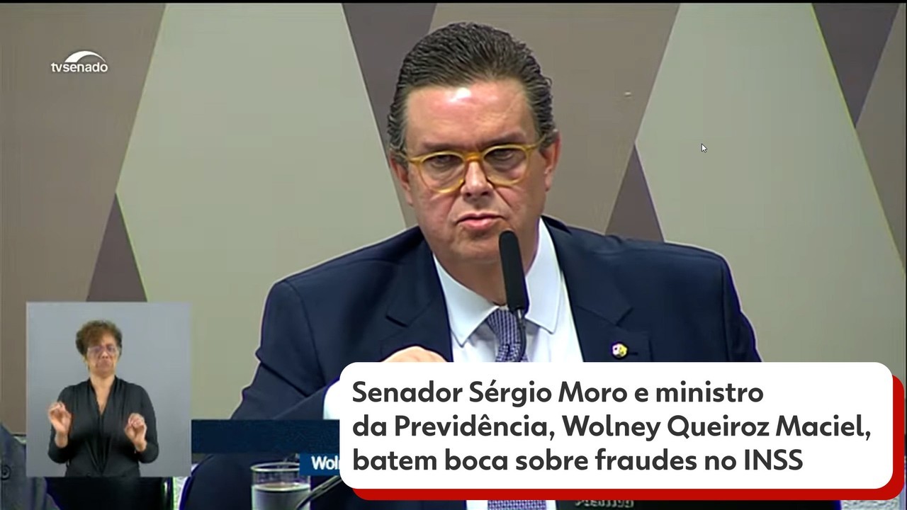 Novo ministro da Previdência e senador Sergio Moro trocam acusações em discussão sobre fraudes no INSS