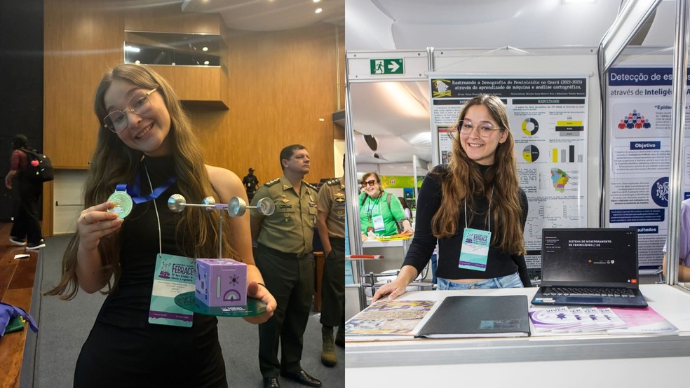 Estudante de escola pública do CE vai representar o Brasil nos EUA com projeto de IA que mapeia feminicídios. — Foto: Arquivo pessoal