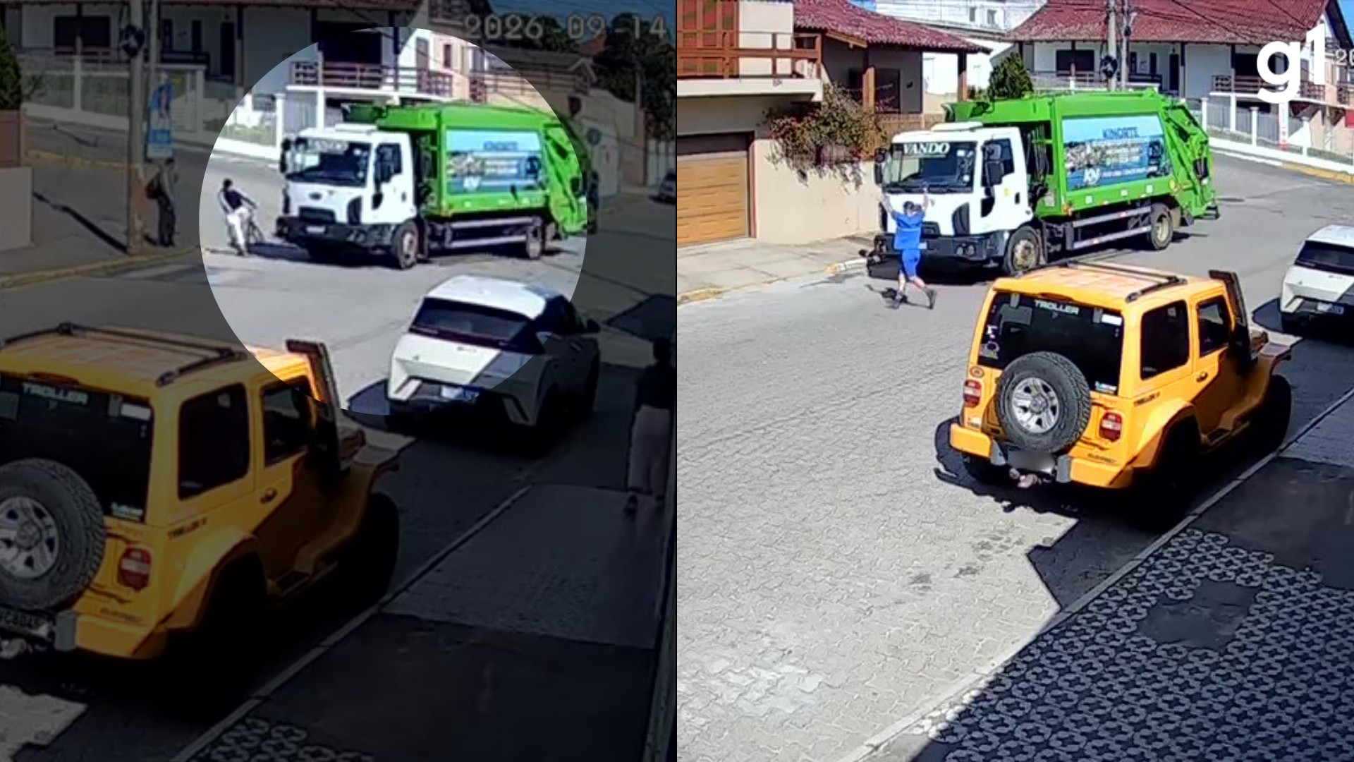 VÍDEO: Adolescente em bicicleta é atropelado por caminhão de lixo no Sul do RS