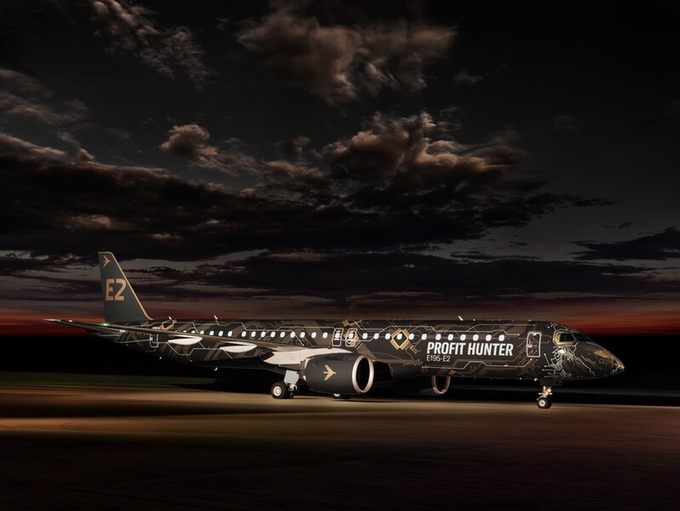 Aeronave comercial E95-E2 é o maior jato comercial já produzido pela Embraer — Foto: Imprensa Embraer/Divulgação