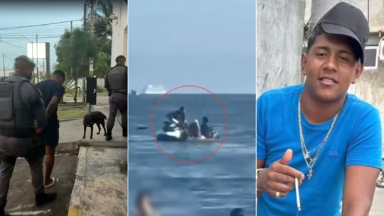 Jovem que usou moto aquática para assaltar casal no mar é preso  - Foto: (Reprodução e Polícia Civil/Divulgação)