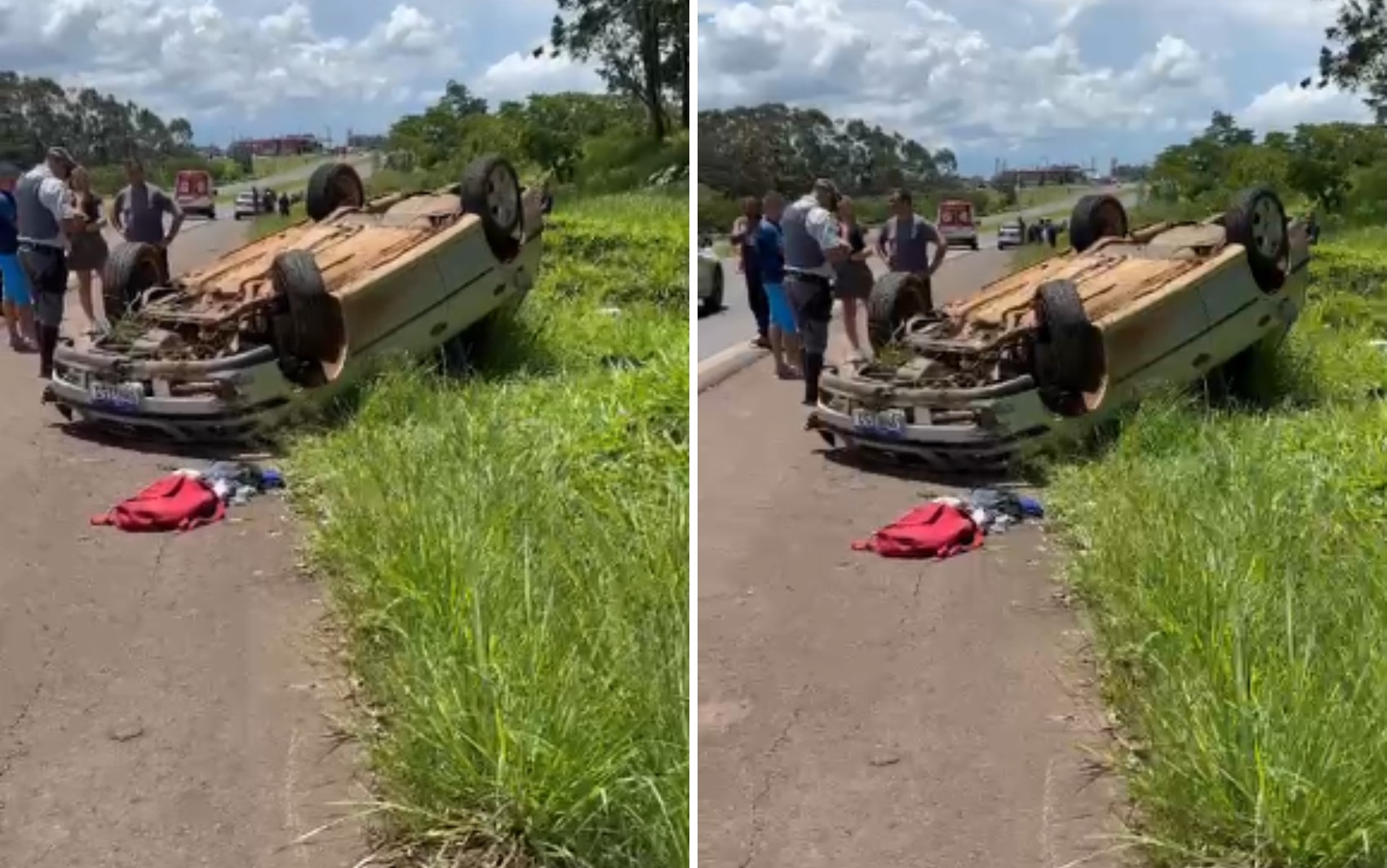 Carro com oito pessoas capota e deixa um morto e quatro feridos em rodovia em Franca, SP