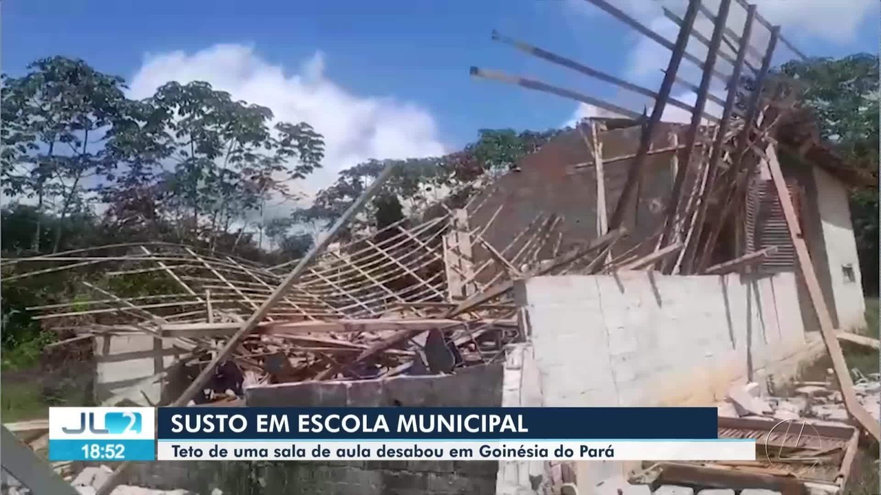 Teto de sala desaba durante ventania em escola na zona rural de Goianésia do Pará