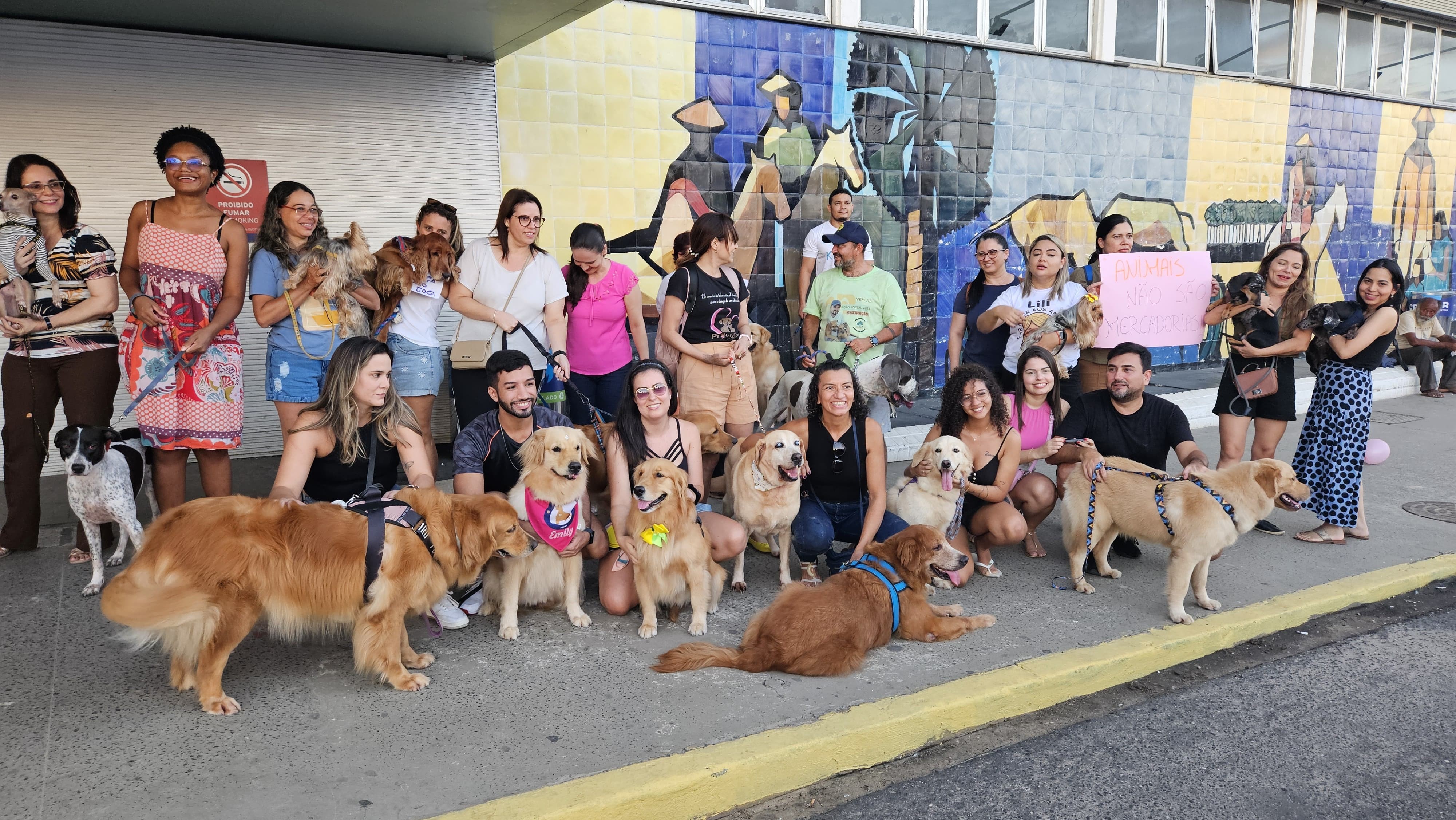 Cão Joca: donos de pets fazem ato no Aeroporto de Teresina por justiça pela morte do golden retriever 