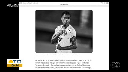 g1 Tocantins: Capitão de time sub-17 morre afogado após cair em lago durante passeio