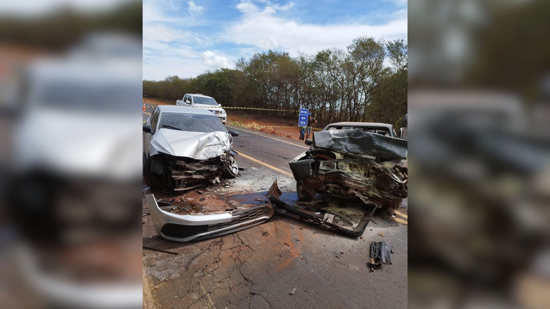 Idoso morre em batida frontal entre carros na BR-262 em Uberaba