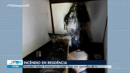Homem inala fumaça após tv pegar fogo e residência