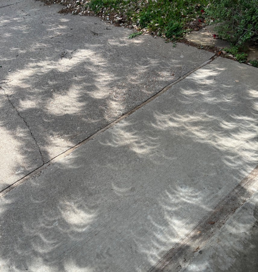 Imagens de eclipse solar total ‘multiplicado’ no chão chamam a atenção; ciência explica fenômeno
