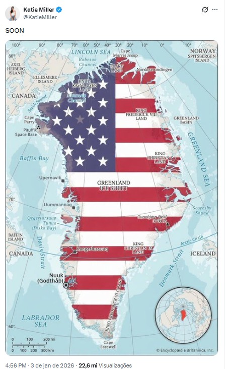 Groenlândia pede 'respeito' após publicação de esposa de assessor de Trump