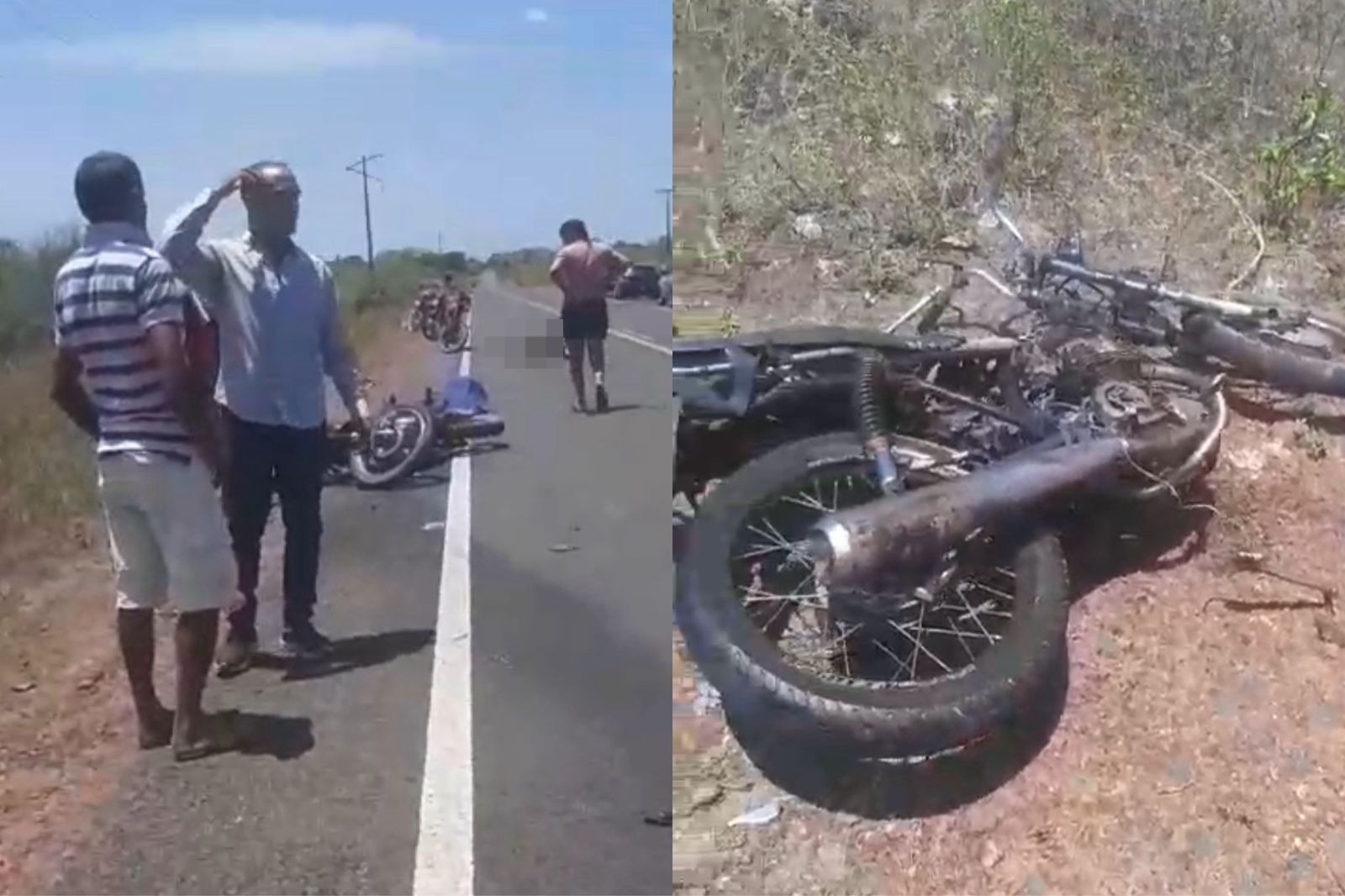 Acidente entre motos mata dois homens e fere gravemente menina na PI-223