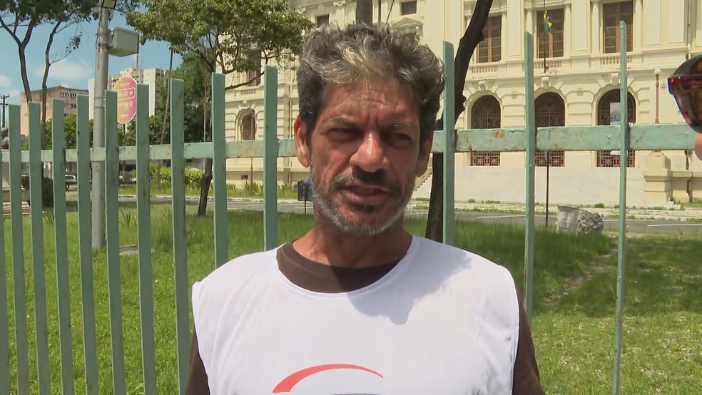Eduardo Melo vive em situação de rua e participa do 32º Grito dos Excluídos, no Recife — Foto: Reprodução/TV Globo