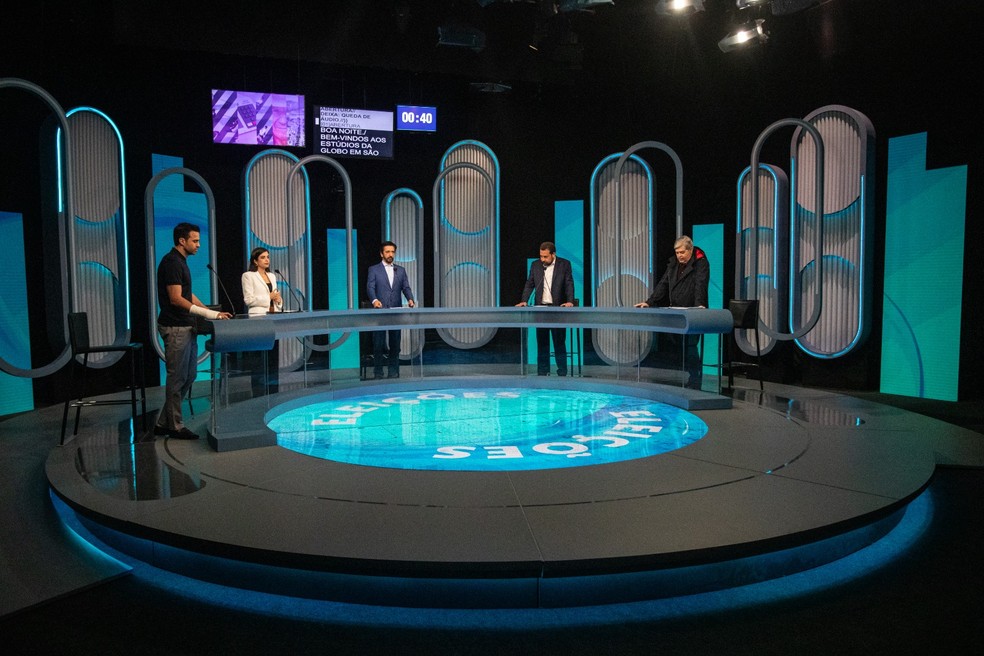 Candidatos à prefeitura de SP participam do último debate do primeiro turno de 2024, na TV Globo — Foto: Fabio Tito/g1