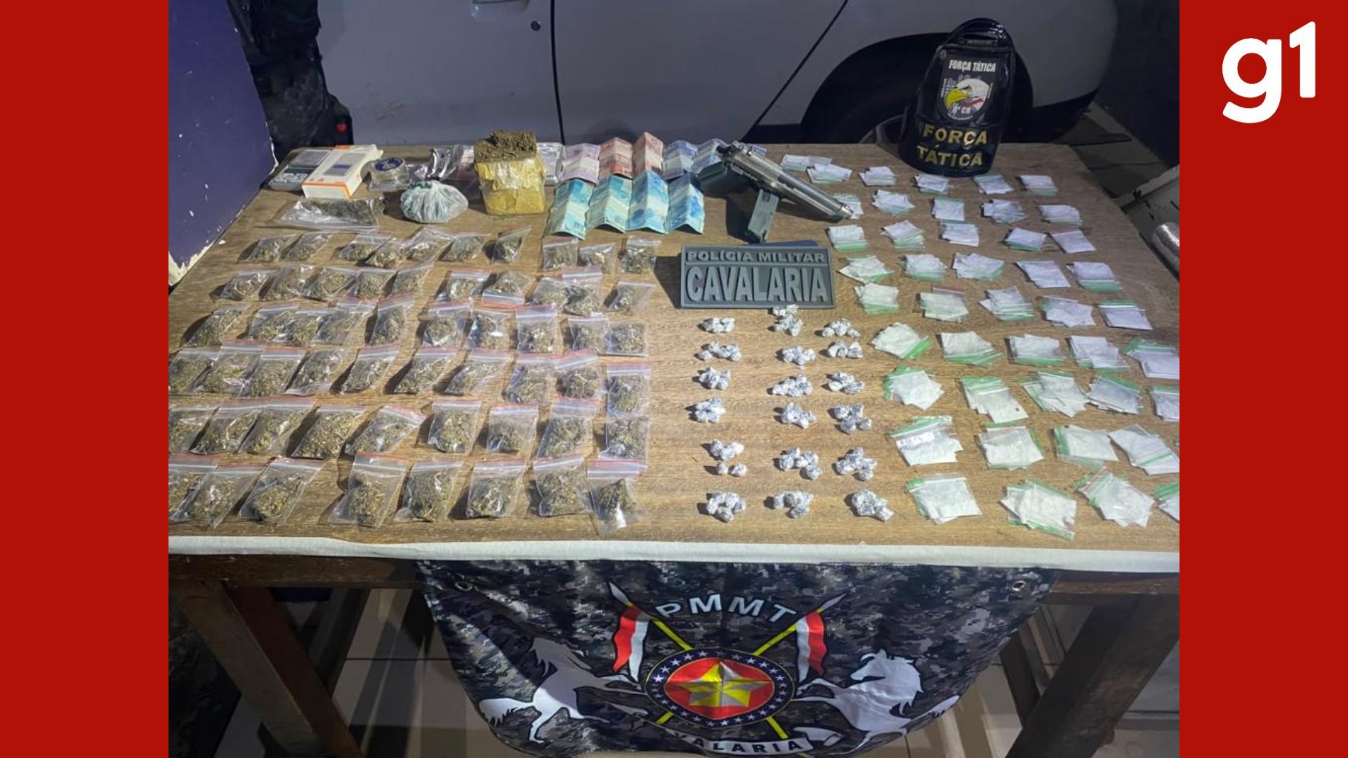 Região: Dupla é presa com mais de 300 porções de drogas e pistola falsa em MT