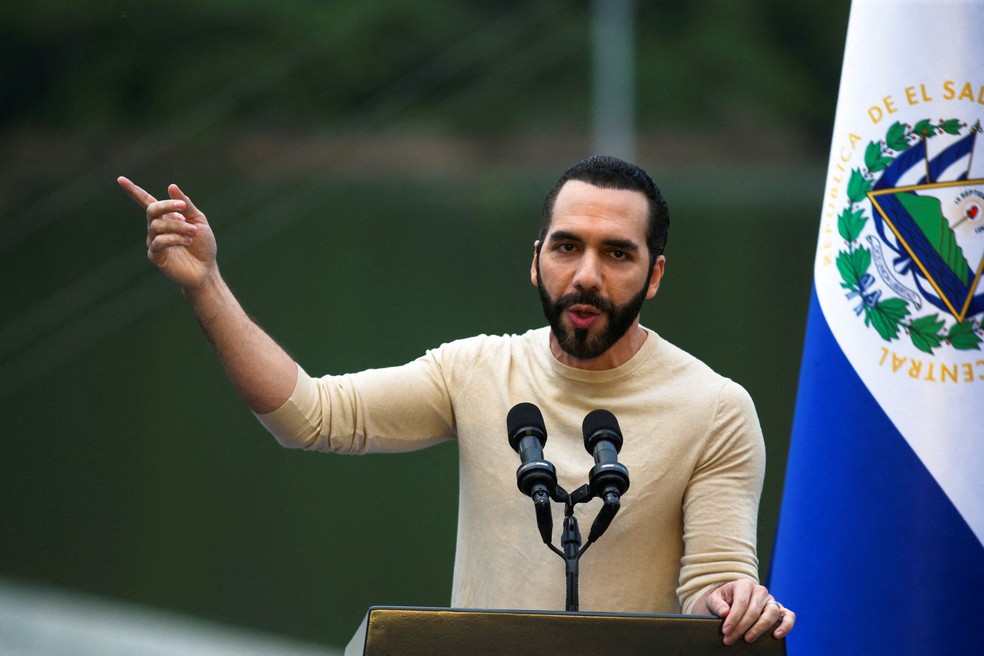 Nayib Bukele, presidente de El Salvador, em 19 de outubro de 2023 — Foto: REUTERS/Jose Cabezas/File Photo