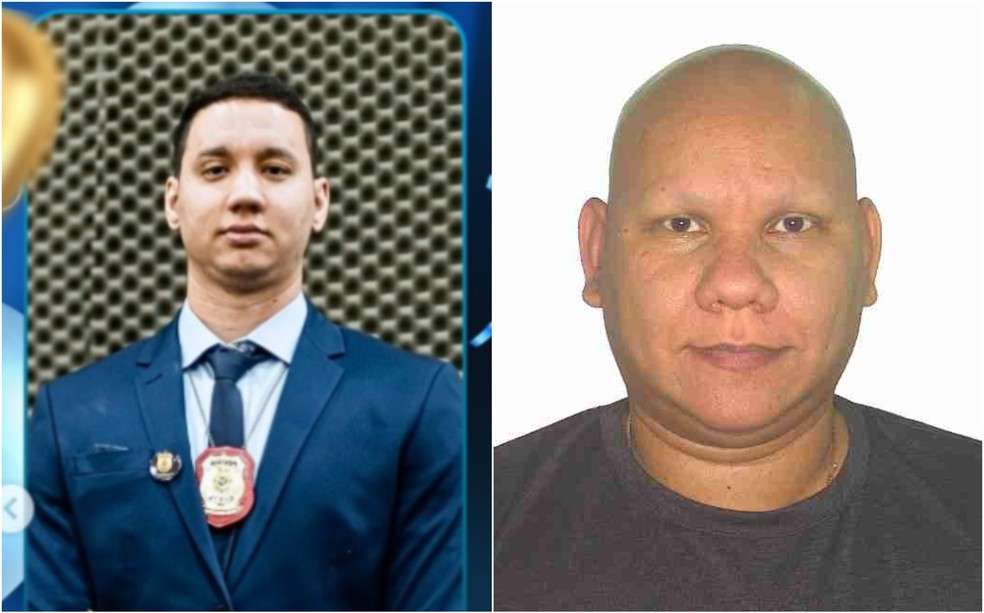 Delegado John Allan Cunha Castilho e investigador Diego Gabriel Rodrigues de Araújo, da Polícia Civil do Amazonas, presos em operação. — Foto: Redes Sociais/Reprodução