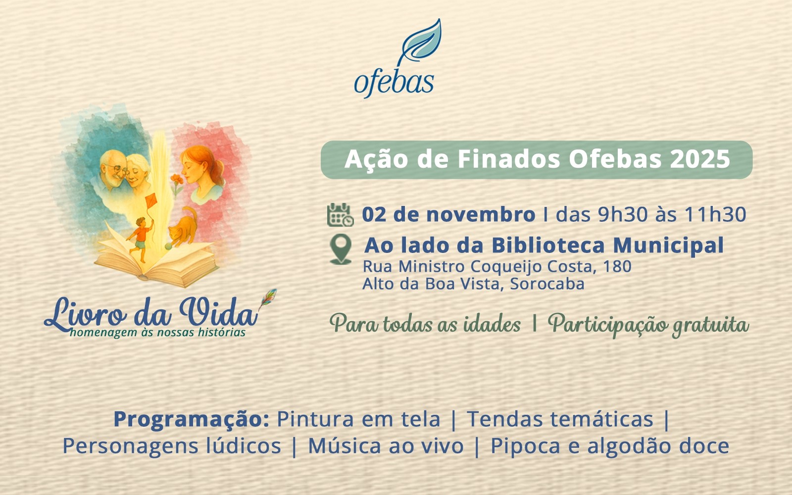 No Dia de Finados, Ofebas promove experiência coletiva com escultura em forma de livro