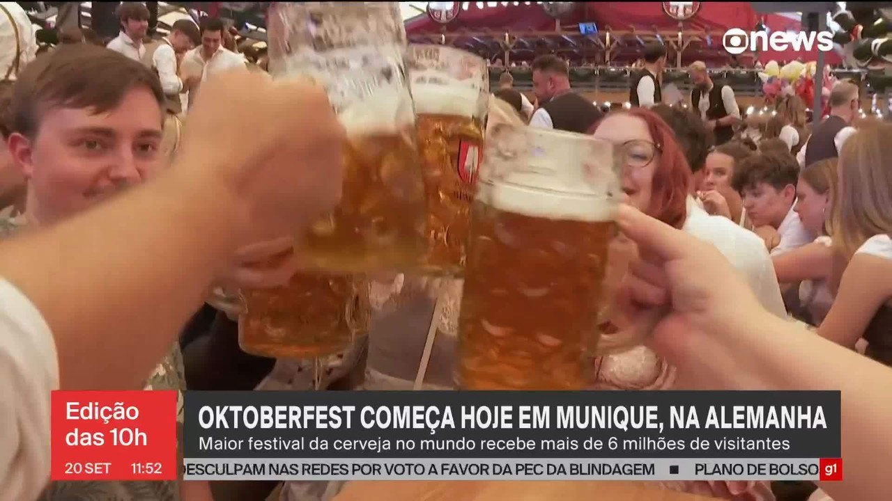 Oktoberfest 2025 é aberta na Alemanha com preço da cerveja nas alturas