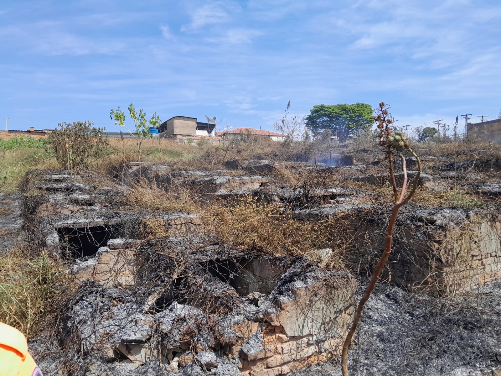 Incêndio atinge cemitério desativado em Barbacena