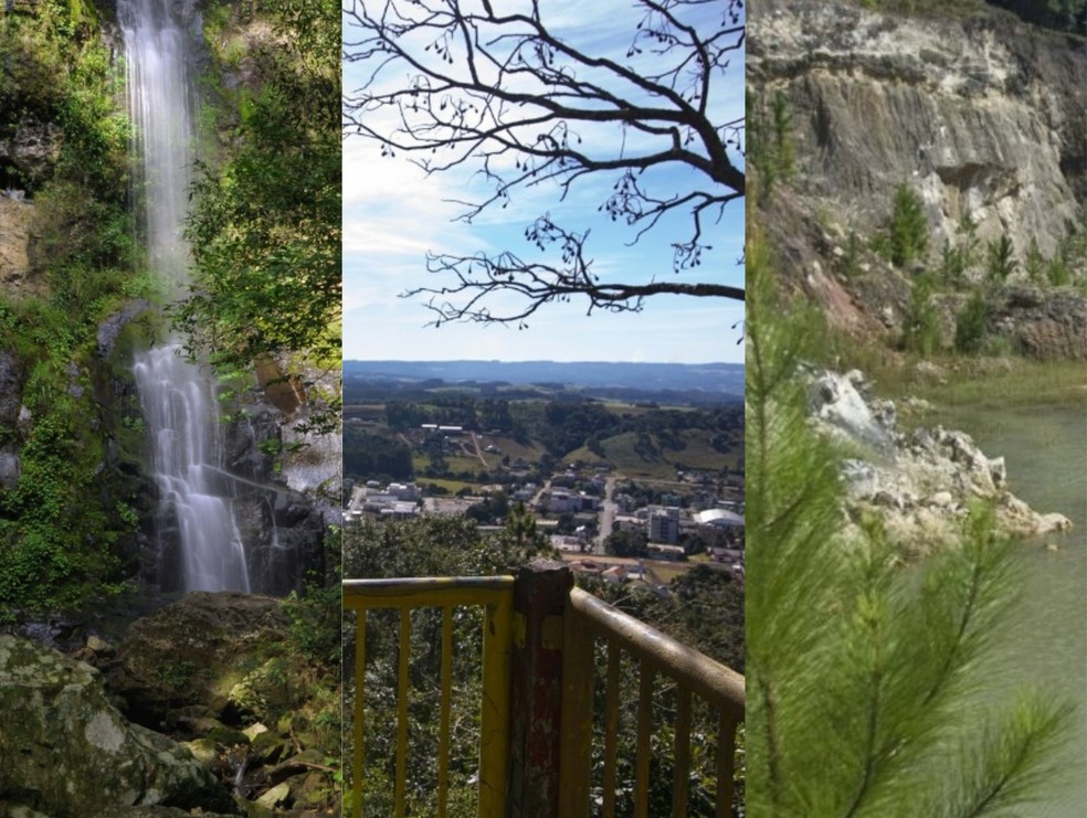Cachoeiras, um mirante e o Areal, uma forma��o de argila que aflorou com o choque do asteroide, fazem parte do cen�rio da regi�o � Foto: Prefeitura/Reprodu��o