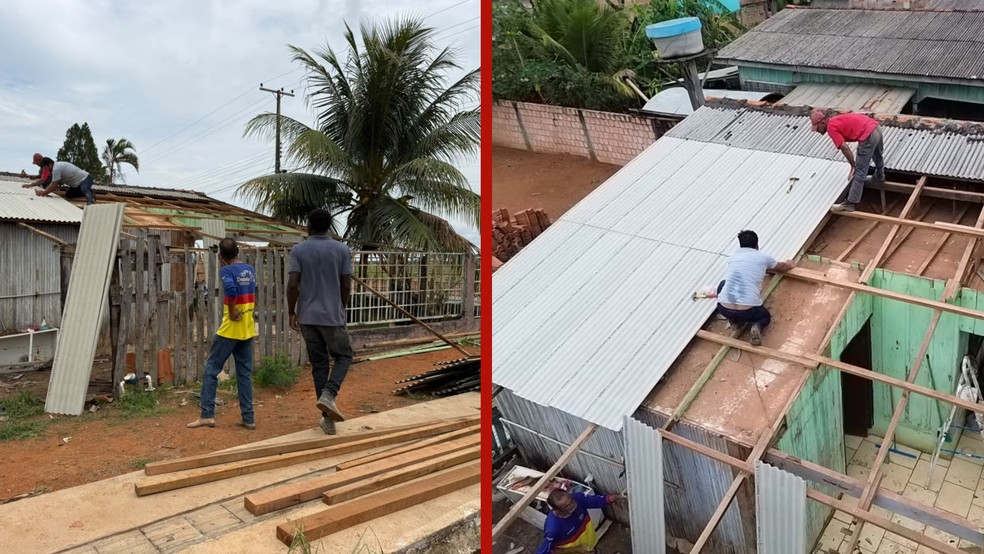 Trinta e três famílias foram afetadas pela chuva forte e pelo vendaval que atingiram Vera, a 458 km de Cuiabá, no último sábado (3). — Foto: Prefeitura de Vera (MT)