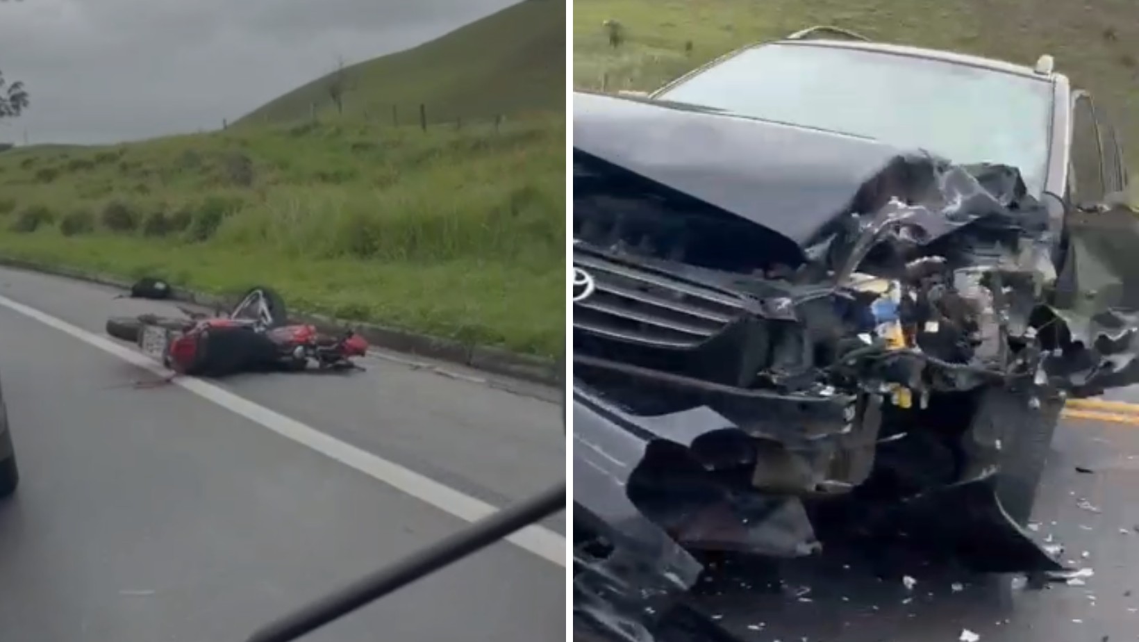 Motociclista morre após colisão com carro em rodovia na área rural de Cruzeiro, SP