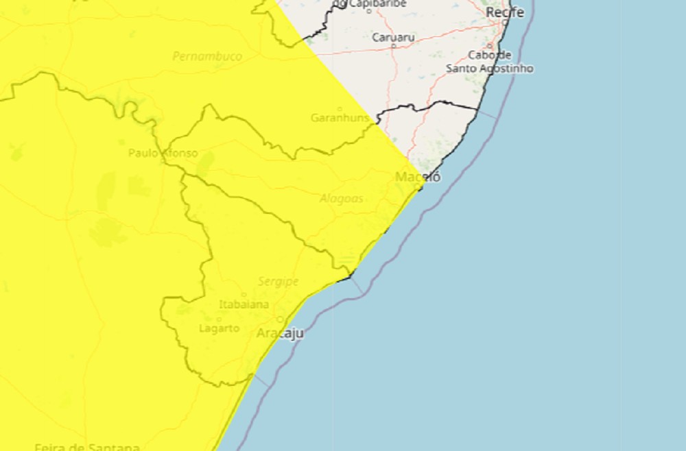 Inmet emite alerta de chuvas intensas para Maceió e 83 cidades de Alagoas