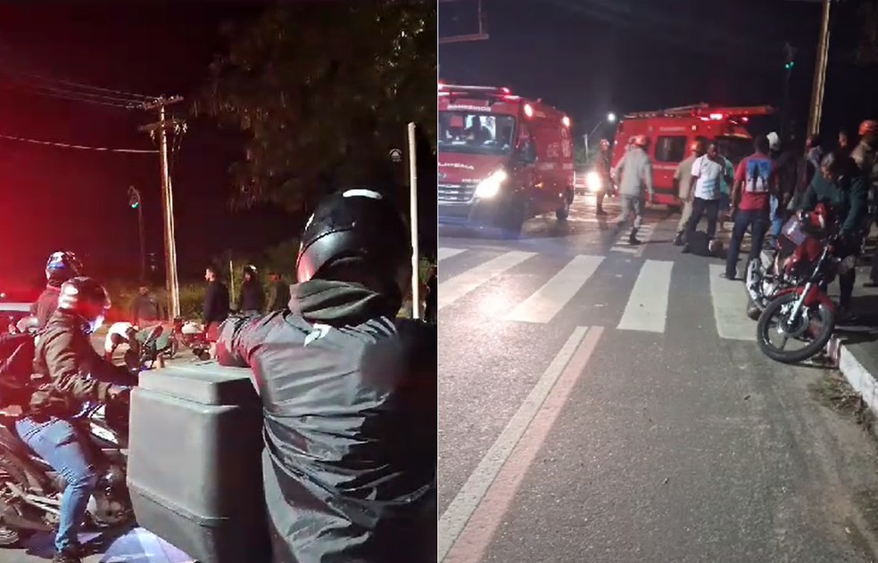 Quem passou pelo local do acidente, em Campos, tentou ajudar tranquilizando e acompanhando as vítimas até a chegada do socorro — Foto: Reprodução redes sociais