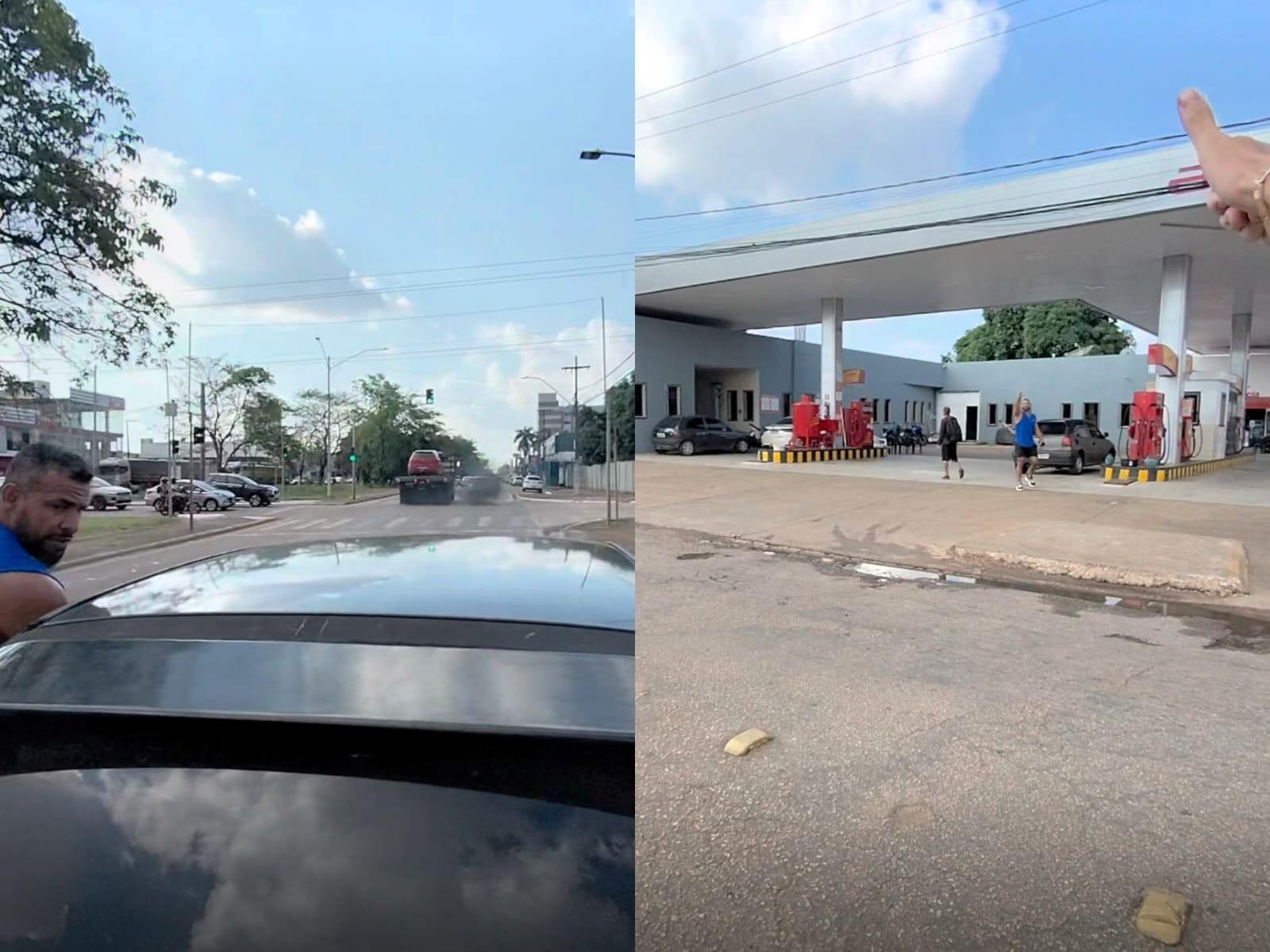 Homem ajuda a empurrar carro em Porto Velho e vídeo viraliza em RO