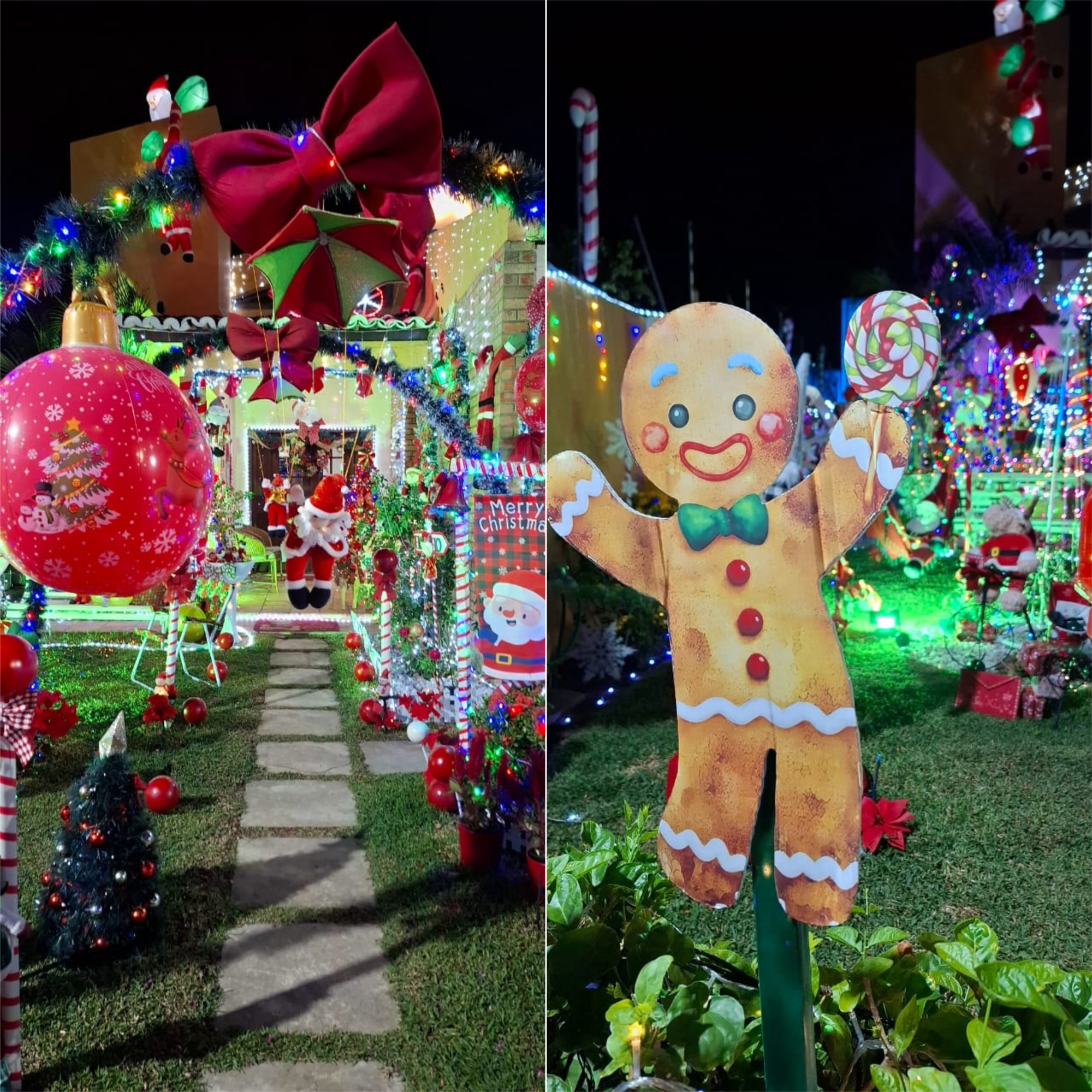 Casa com decoração natalina chamativa vira atração em Natal