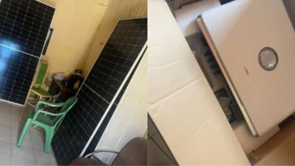 Placas de energia solar avaliadas em R$ 30 mil são furtadas por funcionário responsável pela instalação, no Ceará. — Foto: SSPDS/Reprodução
