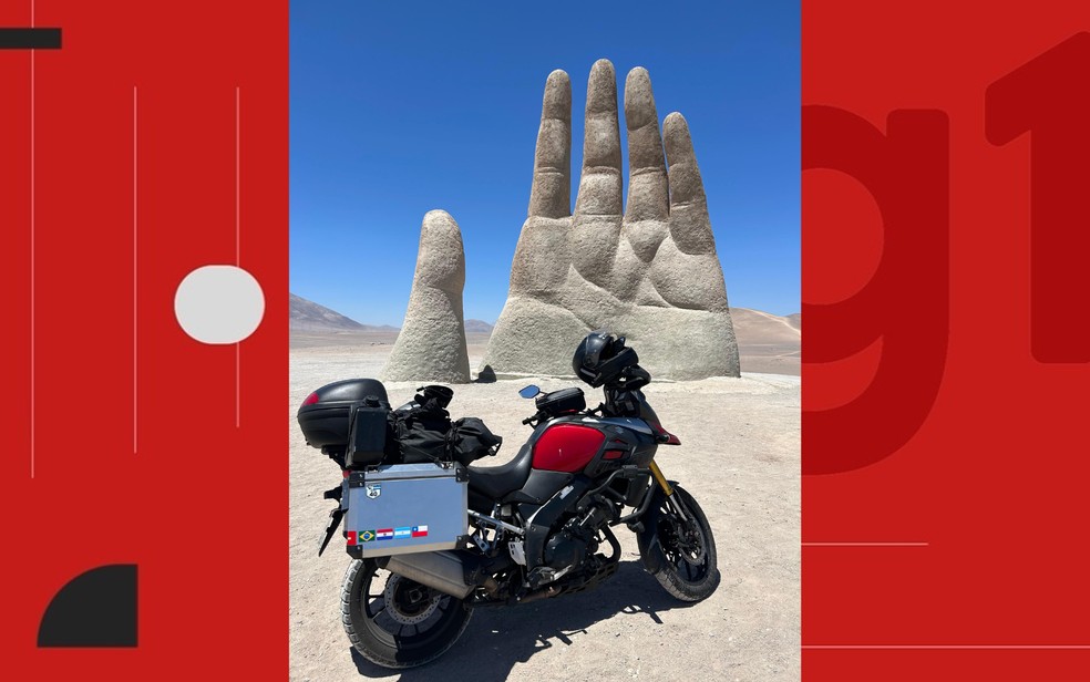 Mão do Deserto, escultura localizada no Deserto de Atacama — Foto: Arquivo pessoal