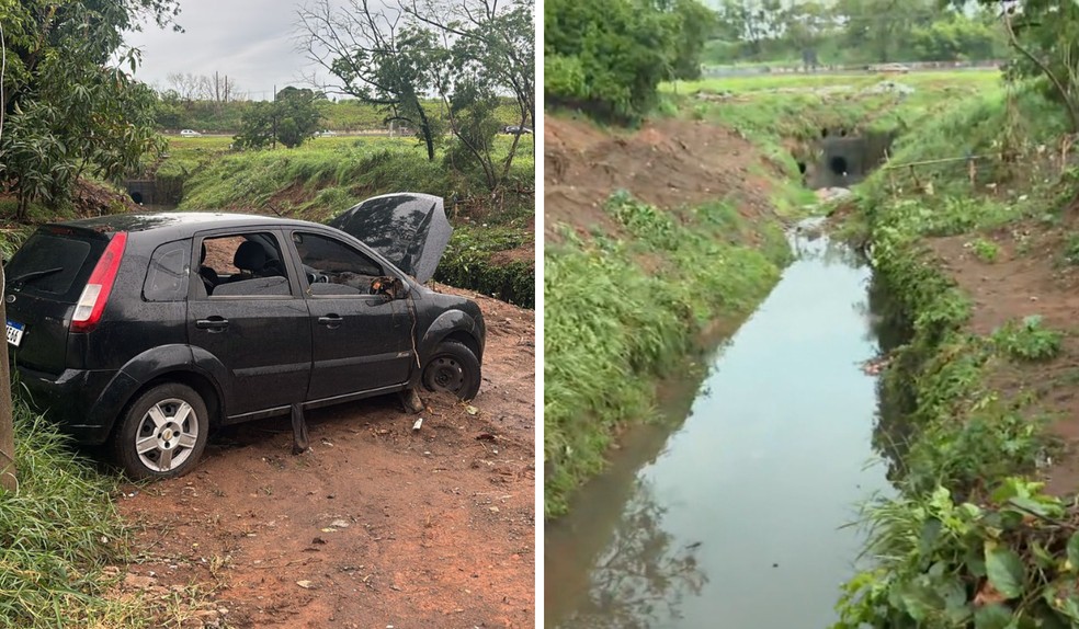 Moradores afirmam que trecho onde passa córrego na rua Bambina Ciconi Camilo, no Jardim Nossa Senhora de Lourdes em Hortolândia (SP), alaga com frequência em dias de chuva.. — Foto: Reprodução EPTV