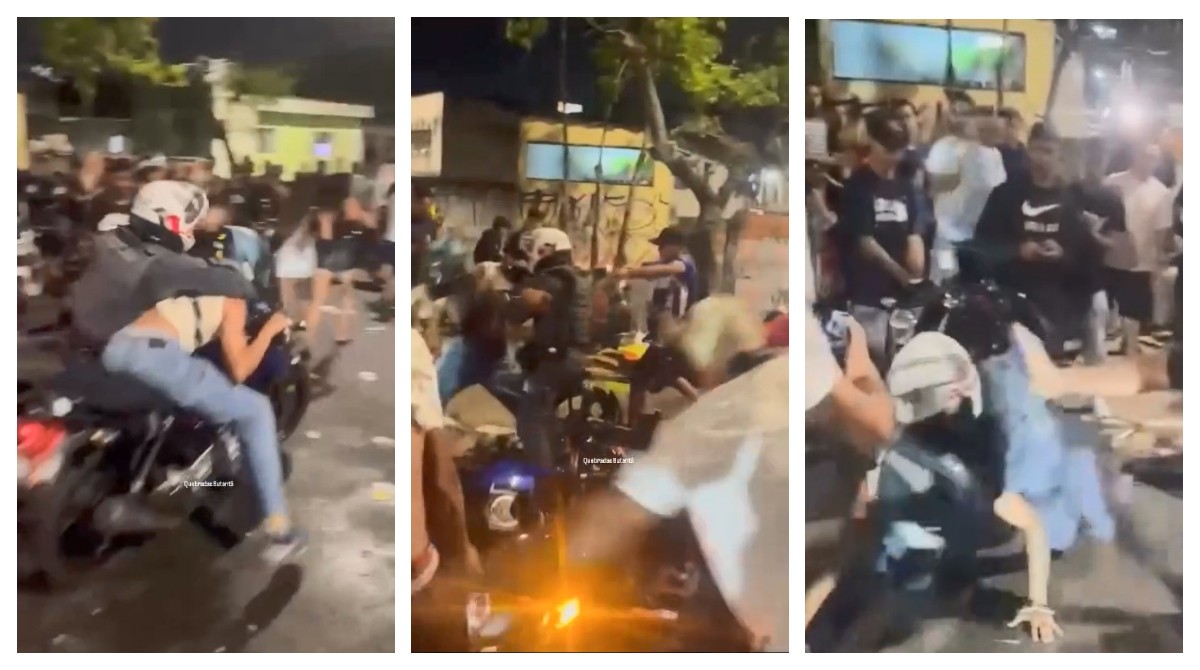 VÍDEO: PM é agredido por motociclistas ao tentar prender suspeito durante 'rolezinho' no ABC