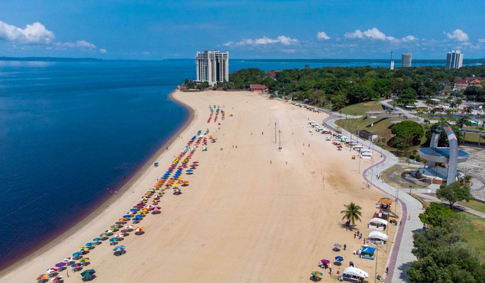 Praia da Ponta Negra, em Manaus. — Foto: Foto: Divulgação