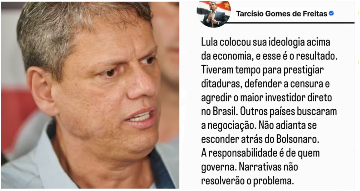 Tarcísio diz que tarifa de Trump terá impacto 'negativo' para SP e defende negociação