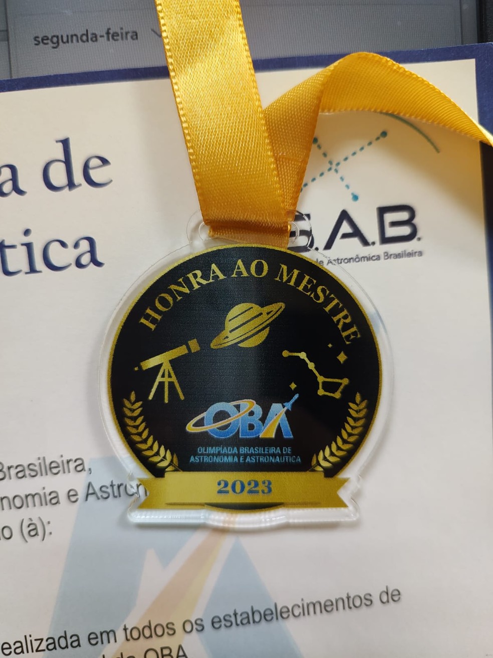 Desempenhos de estudantes foram reconhecidos por meio de medalhas e certificados de participação — Foto: Arquivo pessoal