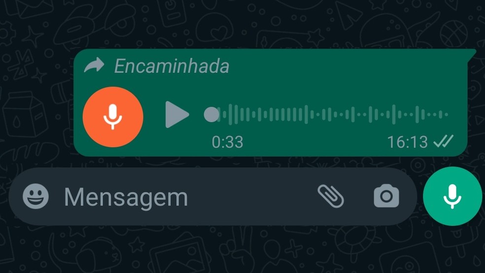 Chatbots no WhatsApp permitem transformar mensagens de áudio em texto — Foto: Reprodução/WhatsApp