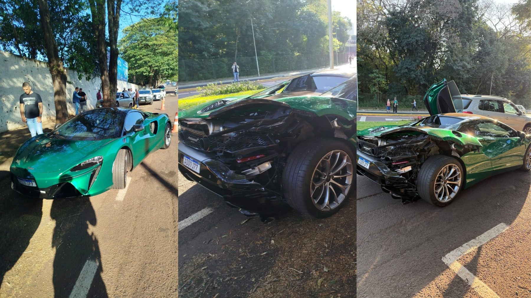 Batida entre McLaren de R$ 3,2 milhões e carro popular causa prejuízo milionário no Paraná