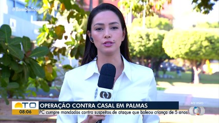 Casal suspeito de ataque que baleou criança de 5 anos é alvo de operação em Palmas