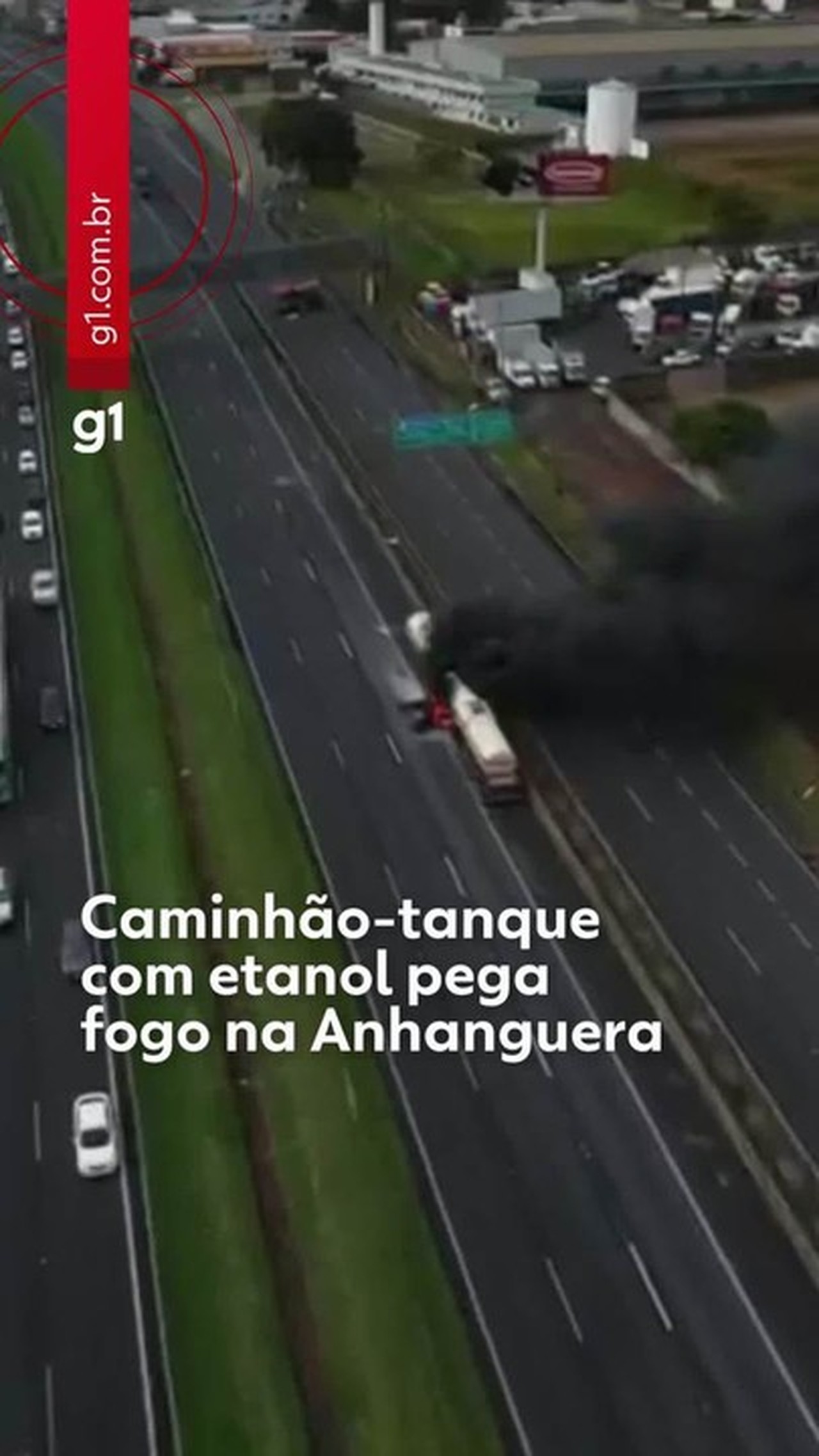 Incêndio em caminhão-tanque bloqueia tráfego na Rodovia Anhanguera em Sumaré​‌​